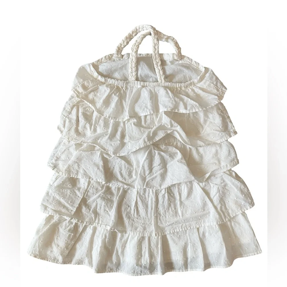 Oshkosh - White Tiered Ruffled Sleeveless Dress with Bloomers - Size 18 mo